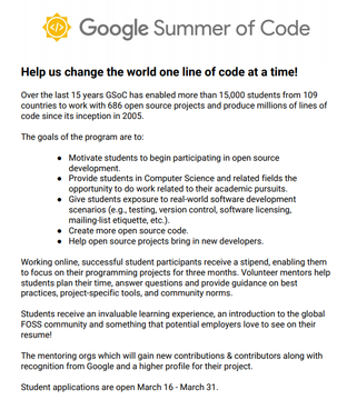 Google Summer of Code 2020